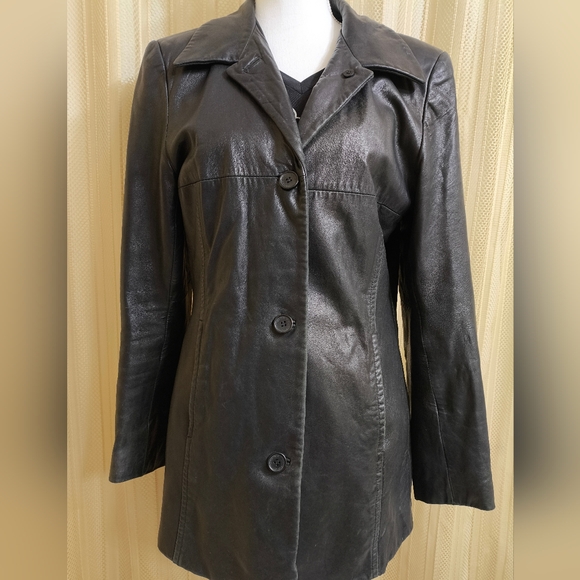 Black Leather Jacket - M - Picture 2 of 5